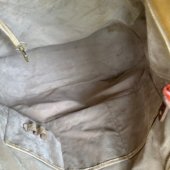 Brahmin Cream /Yellow Croc Emboss Leather Large Tote Bag #103346 - Picture 13 of 16